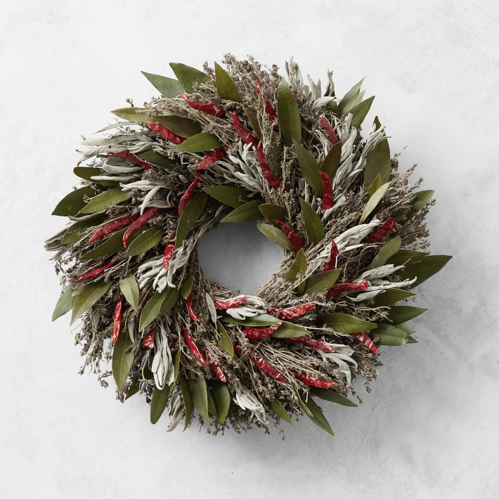 Chili Herb Live Wreath, 16"