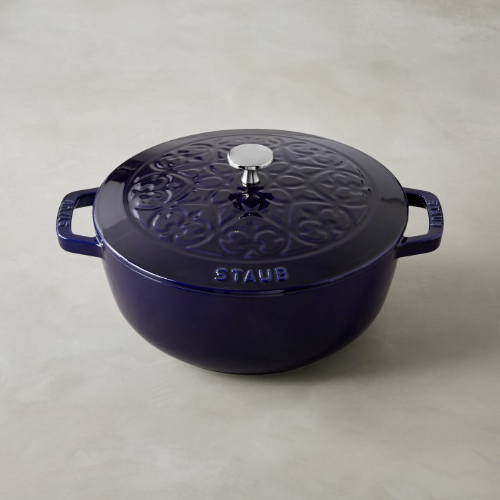 Staub Enameled Cast Iron Essential Lily Embossed French Oven