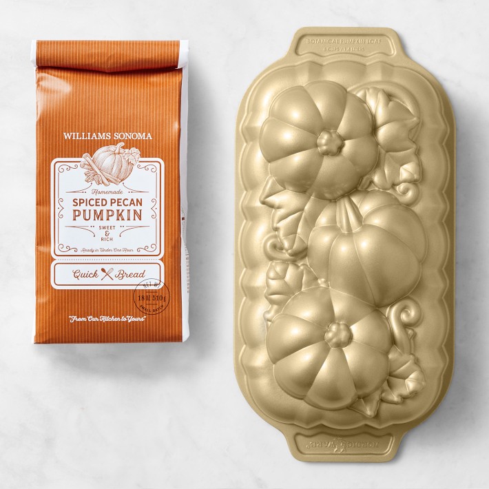 Nordic Ware Botanical Pumpkin Loaf Pan and Quickbread Mix Set