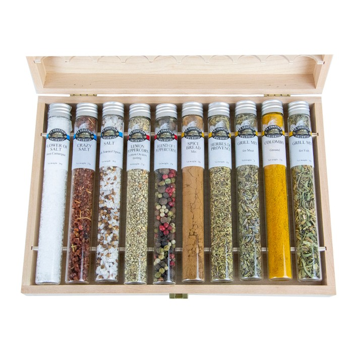 Assorted Spices in Glass Tubes