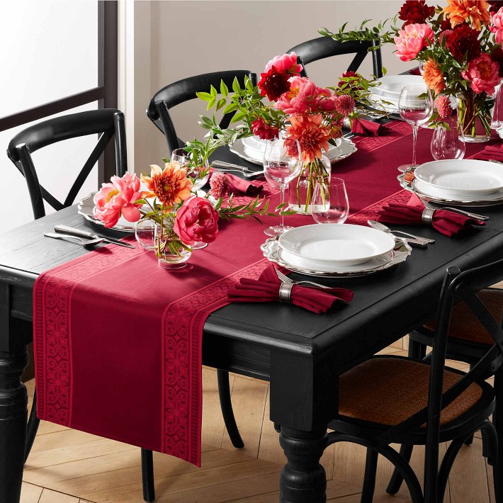 Red Jacquard Table Runner