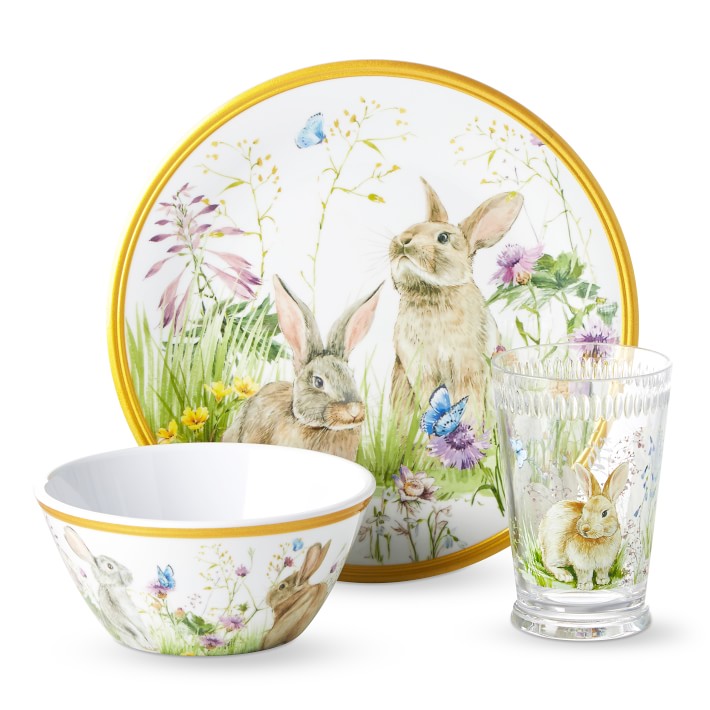 Floral Meadow Kids 3-Piece Melamine Set