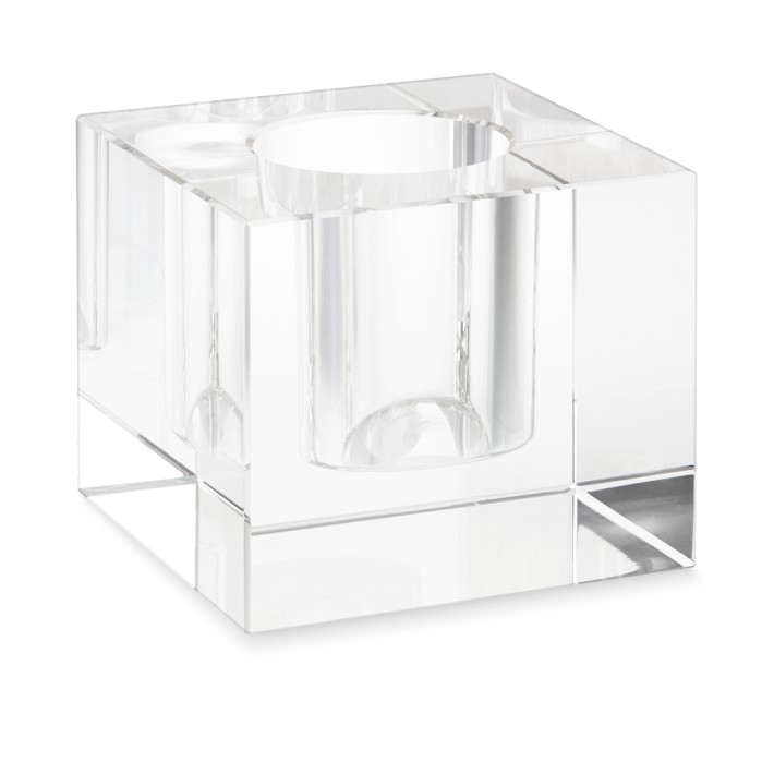 Crystal Block Vase, Square