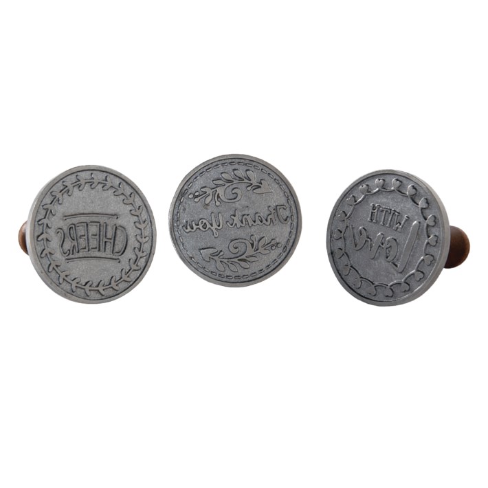 Nordic Ware Cast Aluminum Greetings Cookie Stamps, Set of 3