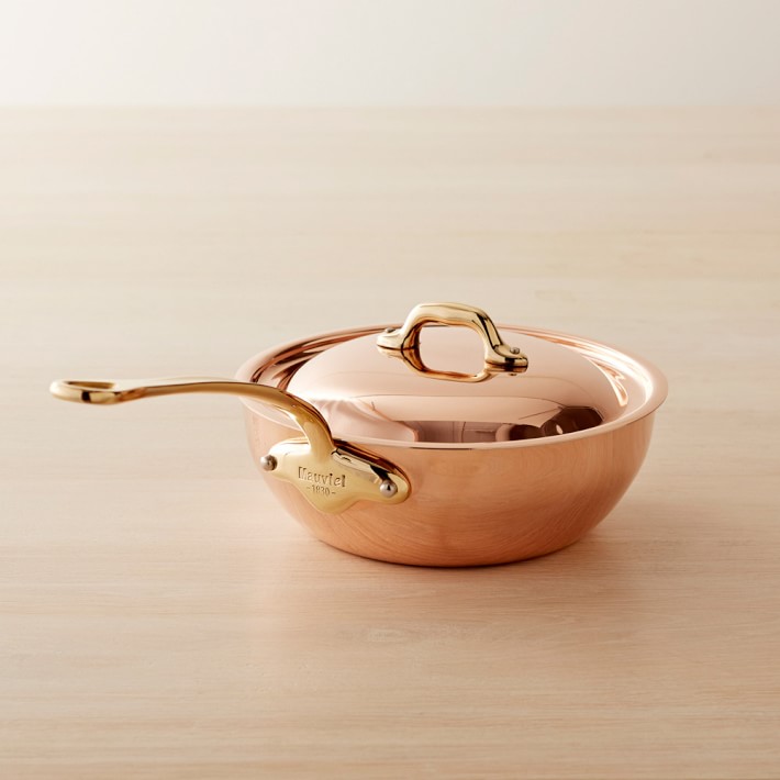 Mauviel Copper M'150 B Curved Splayed Saute Pan