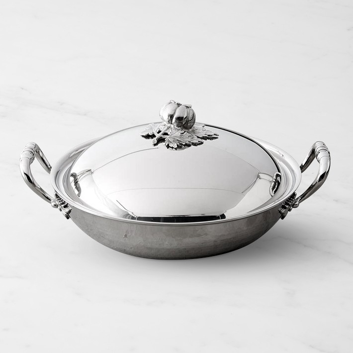 Ruffoni Opus Prima Hammered Stainless-Steel Wok with Tomato Knob, 4 3\u002F4-Qt.