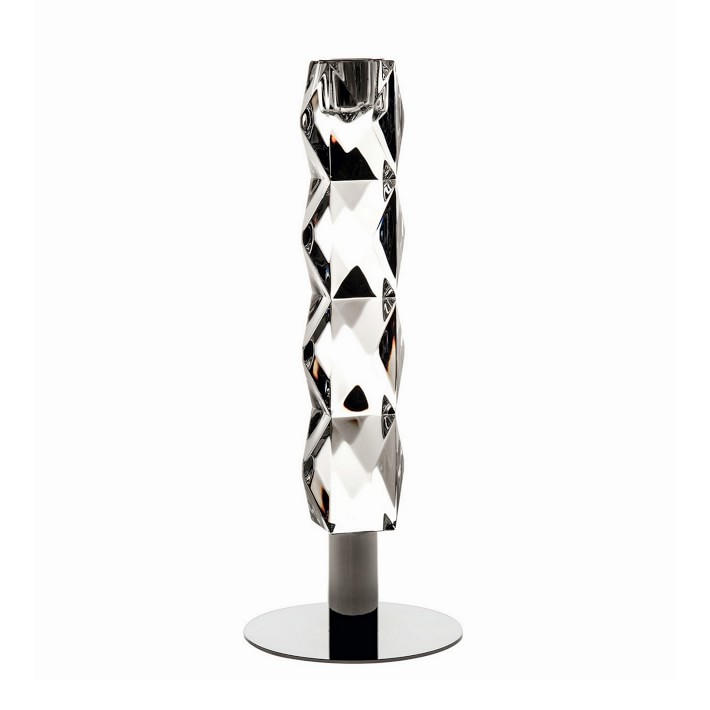 Vista Alegre Diamanti Crystal Candlestick with Metal Foot