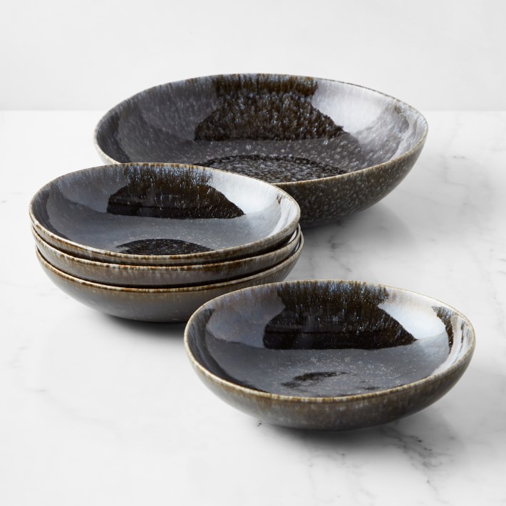 Cyprus Reactive Glaze Pasta Bowl Set with Serve Bowl