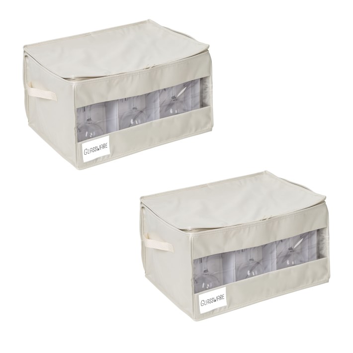 Clear Panel White Glass Storage Box