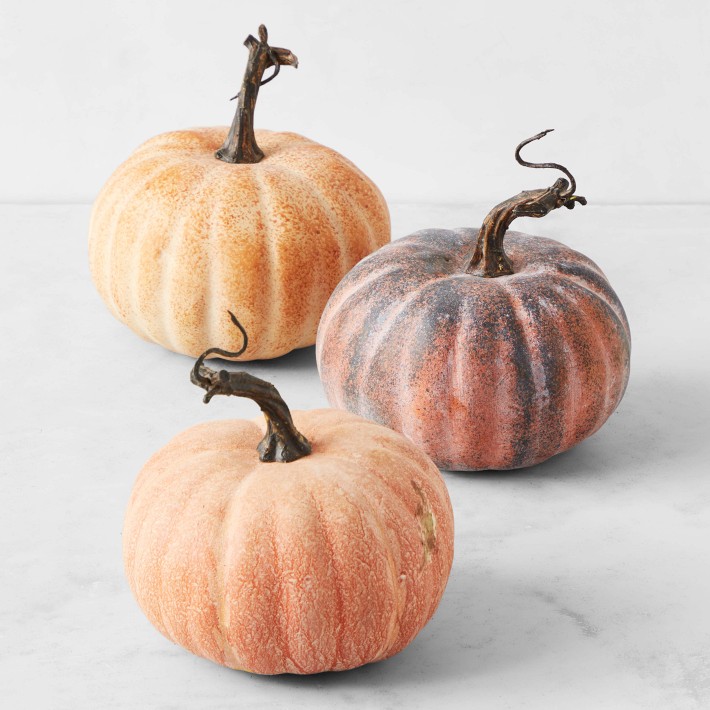 Autumn Garden Faux Pumpkins, Set of 3