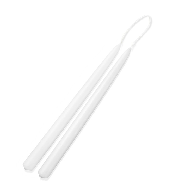 White Taper Candles, Set of 2
