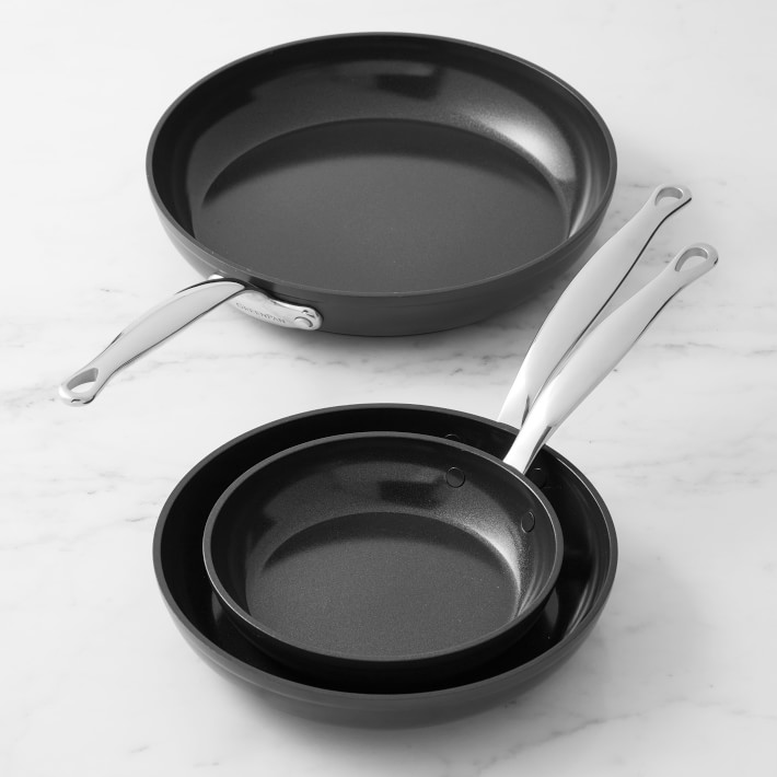 GreenPan Premiere Hard Anodized Ceramic Nonstick 3-Piece Fry Pan Set