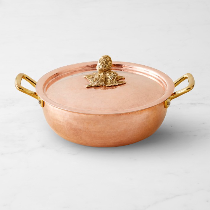 Ruffoni Historia Hammered Copper Essential Pot with Artichoke Knob, 3 1\u002F2-Qt.