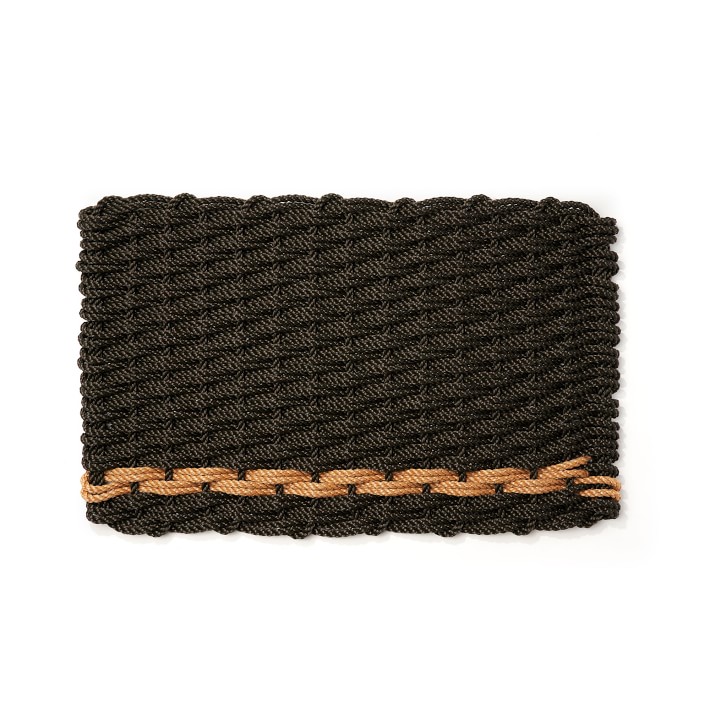 The Rope Co. Black Spruce with Honeycomb Stripe Doormat