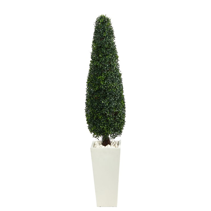5.3' Faux Indoor\u002FOutdoor Boxwood Topiary Tree