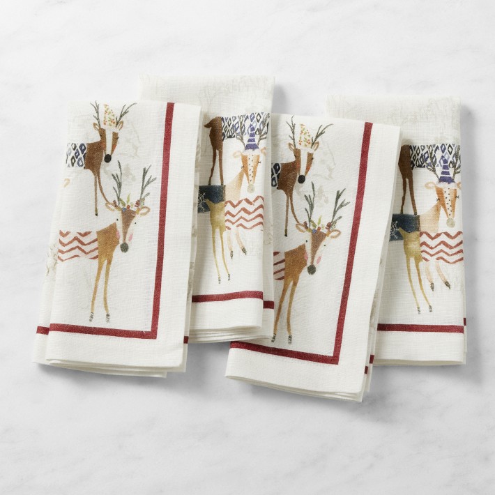Natale Reindeer Napkins, Set of 4