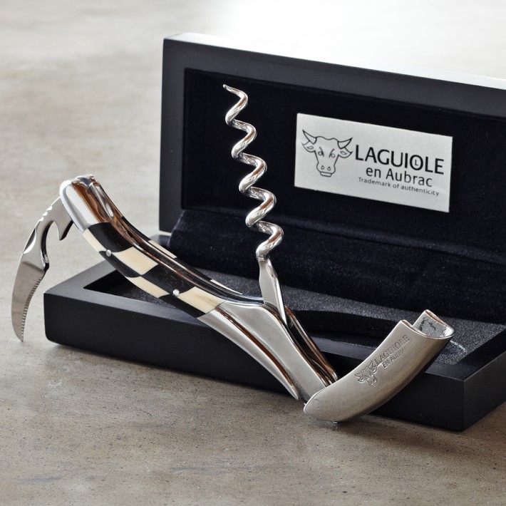 Laguiole En Aubrac Waiters Corkscrew Wine Opener, Ebony\u002FIvory