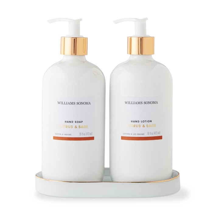 Home Fragrance Deluxe Hand Soap & Lotion 3-Piece Set, Citrus & Sage