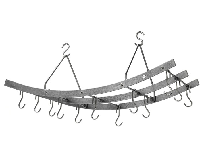 Enclume Reversible Arch Ceiling Pot Rack, Hammered Steel