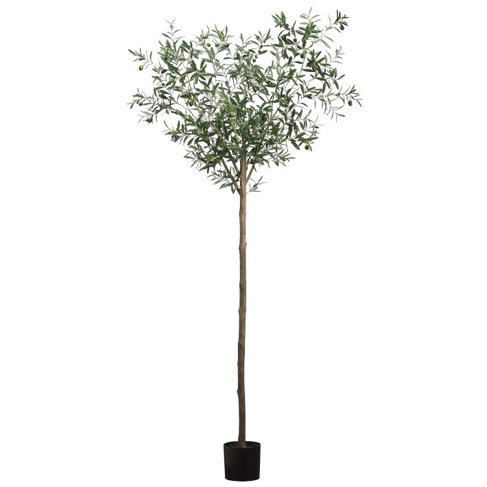 7.9' Faux Olive Tree in Plastic Pot, 1,500 Leaves