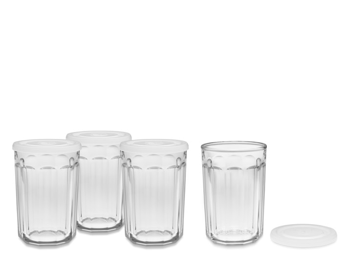 Working Glasses with Lids, Set of 4, 21 oz.