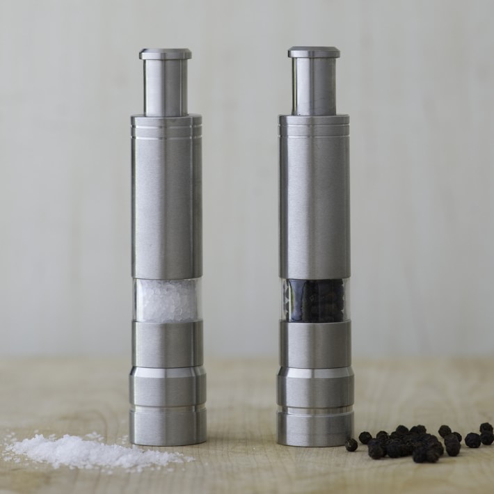 Fletchers' Mill One Handed Stainless-Steel Salt & Pepper Mills