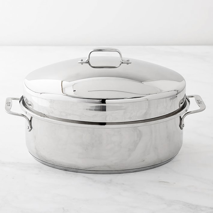 All Clad Stainless-Steel Covered Oval Roasting Pan