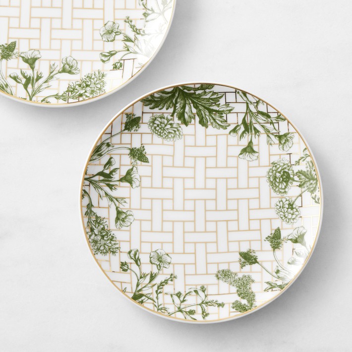 Garden Lattice Appetizer Plates, Set of 4