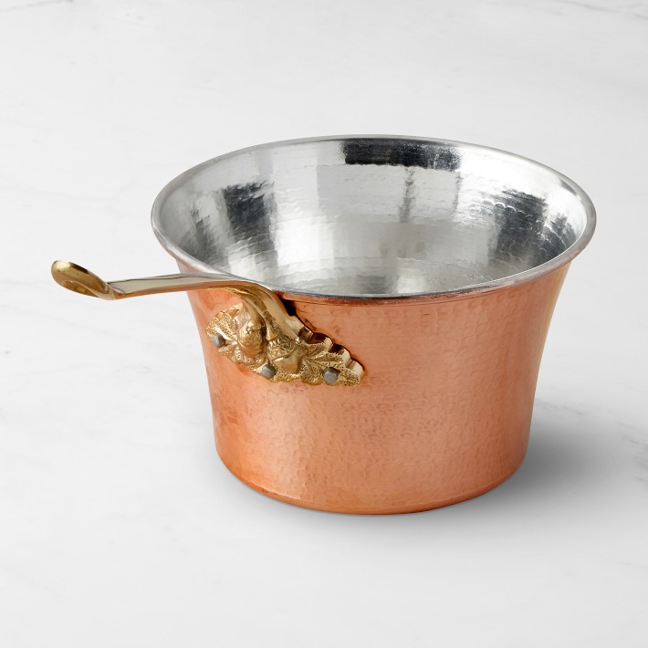 Ruffoni Historia Hammered Copper Polenta Pot with Acorn Handle, 3 1\u002F2-Qt.