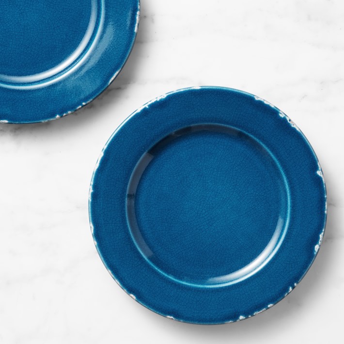 Rustic Ceramic Salad Plates, Blue