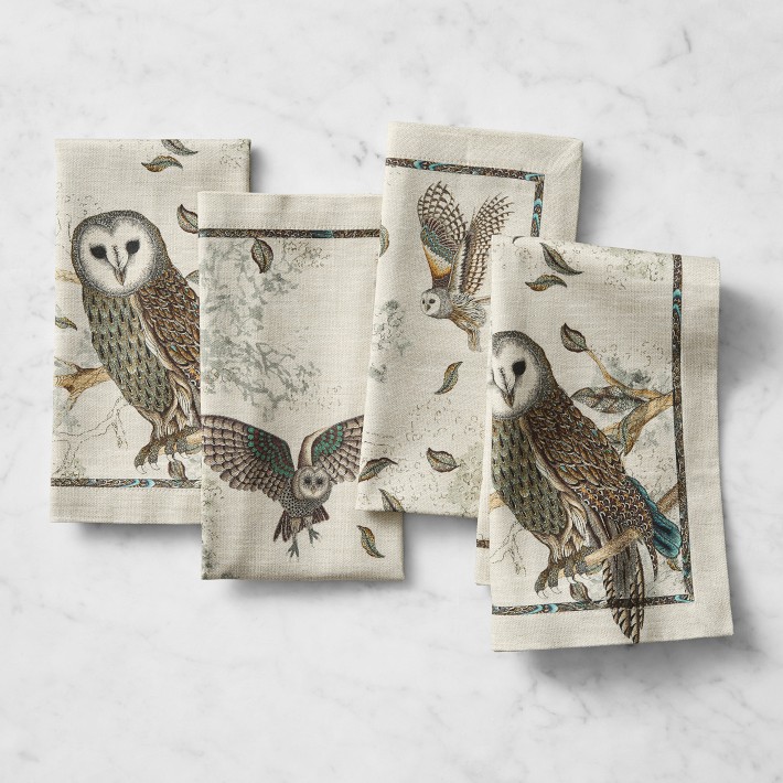 Owl Napkins, Set of 4