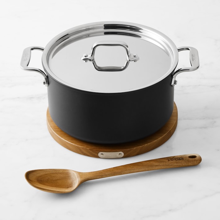All-Clad NS1 Nonstick Induction Dutch Oven with Wood Trivet & Spoon