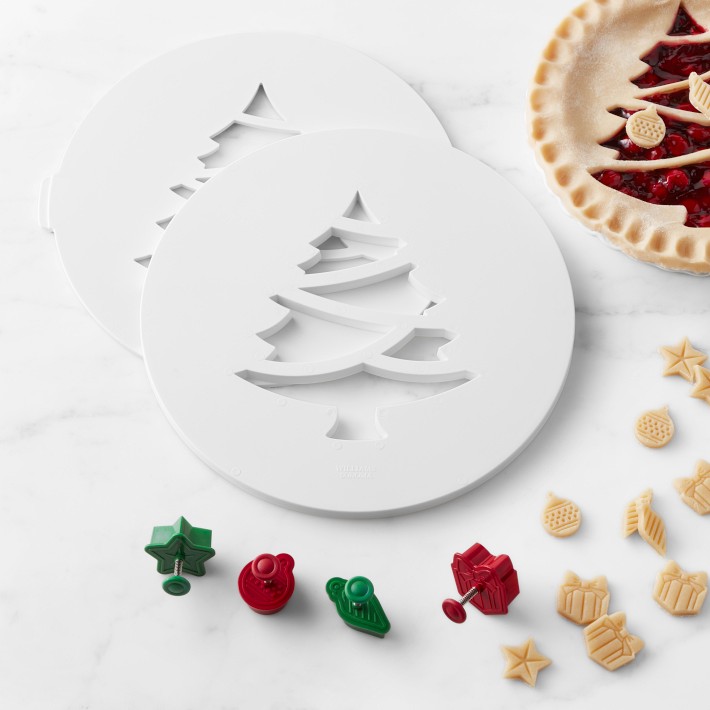 Holiday Christmas Tree Pie Decorating Kit, Set of 5