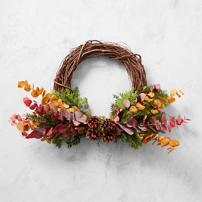 Autumn on the Vine Live Half Wreath