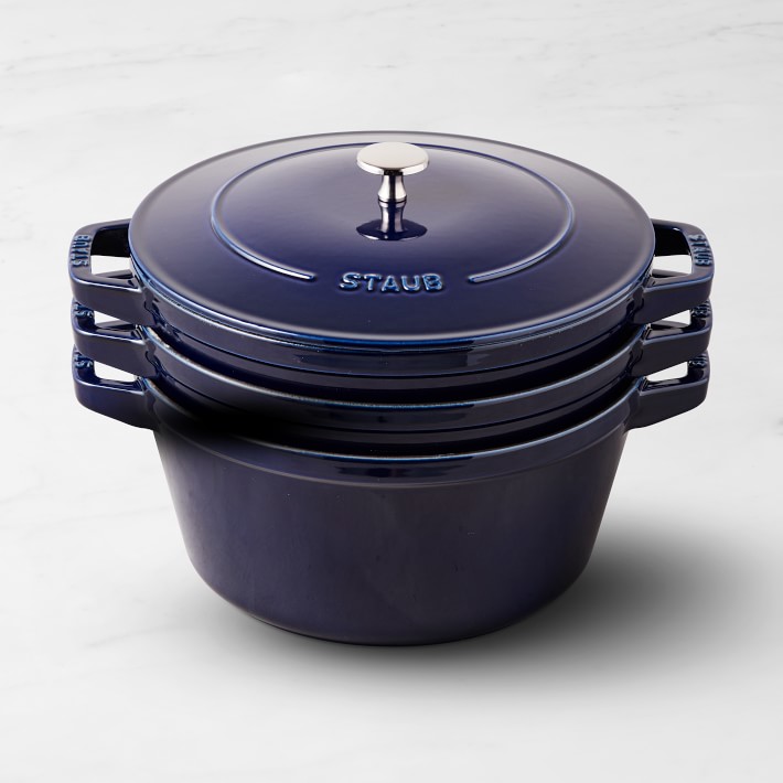 Staub Enameled Cast Iron Stackable 4-Piece Cookware Set